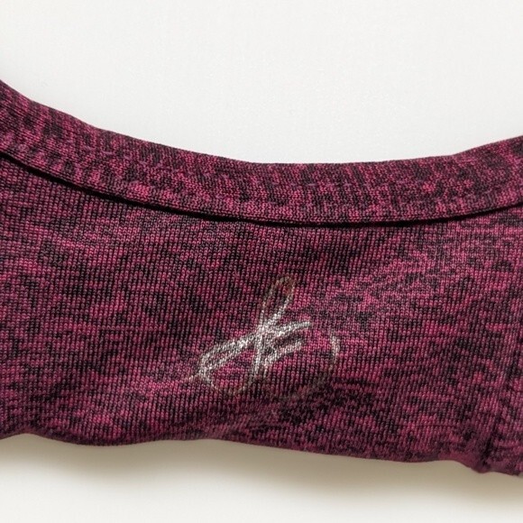 Sam Edelman Sports Bra Women Large Workout Cross Back Straps Top Burgundy Gray L - Picture 5 of 10